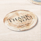 ウッドグレイン素朴サンキュー結婚ズ ラウンドペーパーコースター (アングル)