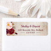 ウッドグレイン素朴ルックブルゴーニュ赤面フローラ ラベル (インサイチュ)