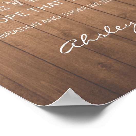 ウッドグレイン結婚の感謝していは素朴だ ポスター (角)