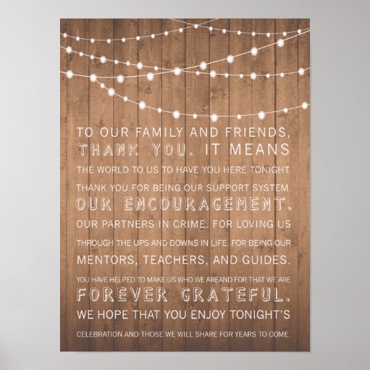 ウッドグレイン結婚の感謝していは素朴だ ポスター (正面)