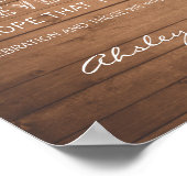 ウッドグレイン結婚の感謝していは素朴だ ポスター (角)