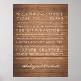 ウッドグレイン結婚の感謝していは素朴だ ポスター