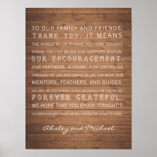 ウッドグレイン結婚の感謝していは素朴だ ポスター (正面)