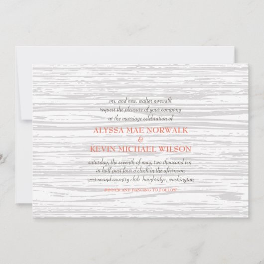ウッドグレイン結婚式招待状 招待状 (正面)