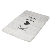 ウッドグレイン・カップルズ・パーソナライズされたイニシャル結婚ズ バスマット (アングル)