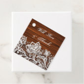 ウッドグレイン&手の込んだフローラレース結婚ズ フェイバータグ (インサイチュ)