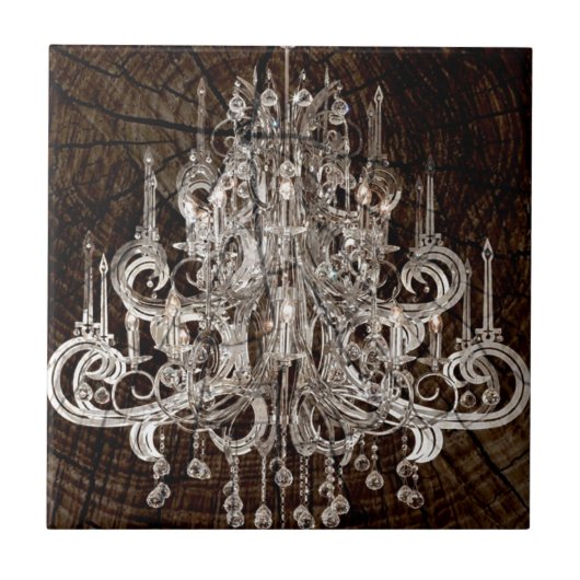 ウッドグ動揺してレインカントリー初期のシャンデリア タイル (正面)