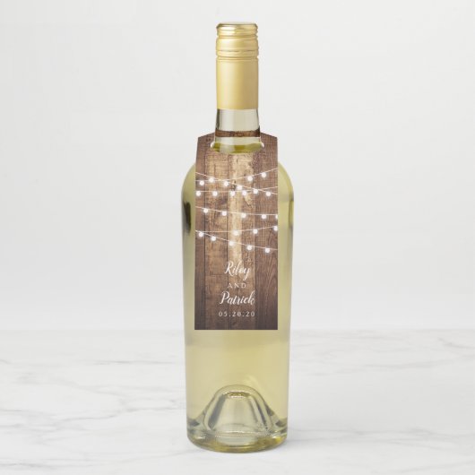 ウッドグ素朴レインファームハウスカスタムウェディング ボトルネックタグ (ボトル)