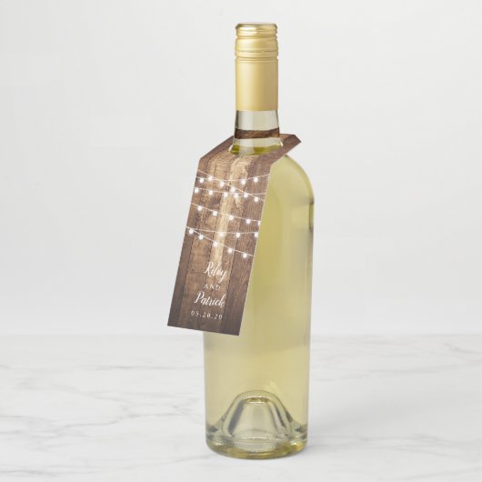 ウッドグ素朴レインファームハウスカスタムウェディング ボトルネックタグ (アングル)