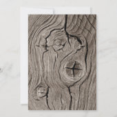 ウッドグ素朴レインプライベ結婚ートの写真招待状 招待状 (裏面)