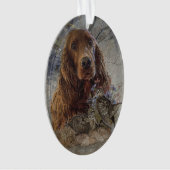 ウッドコック付きアイリッシュセッター オーナメント (正面)