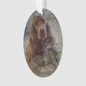 ウッドコック付きアイリッシュセッター オーナメント (正面)