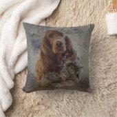 ウッドコック付きアイリッシュセッター クッション (ブランケット)