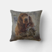 ウッドコック付きアイリッシュセッター クッション (裏面)