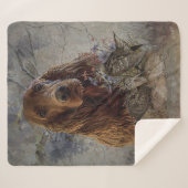 ウッドコック付きアイリッシュセッター シェルパブランケット (正面(横))