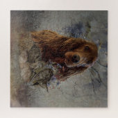 ウッドコック付きアイリッシュセッター ジグソーパズル (横)