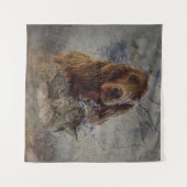 ウッドコック付きアイリッシュセッター タペストリー (正面(横))