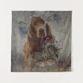 ウッドコック付きアイリッシュセッター タペストリー