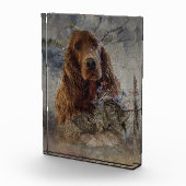 ウッドコック付きアイリッシュセッター フォトブロック (右)