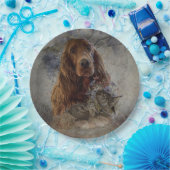 ウッドコック付きアイリッシュセッター ペーパープレート (パーティー)