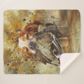 ウッドコック狩りウィズブリタニースパニエル犬 シェルパブランケット (正面(横))