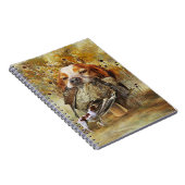 ウッドコック狩りウィズブリタニースパニエル犬 ノートブック (右側)