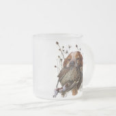 ウッドコック狩りウィズブリタニースパニエル犬 フロストグラスマグカップ (正面右)