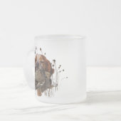 ウッドコック狩りウィズブリタニースパニエル犬 フロストグラスマグカップ (正面左)