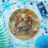 ウッドコック狩りウィズブリタニースパニエル犬 ペーパープレート (パーティー)