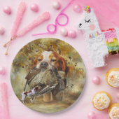 ウッドコック狩りウィズブリタニースパニエル犬 ペーパープレート (パーティー)