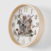 ウッドコック狩りウィズブリタニースパニエル犬 壁時計 (傾斜)