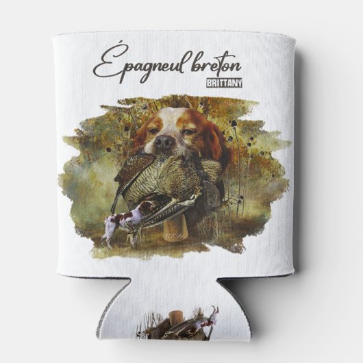 ウッドコック狩りウィズブリタニースパニエル犬 缶クーラー (裏面)