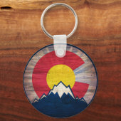 ウッドコロラ素朴ド州旗キーチェーン キーホルダー (正面)