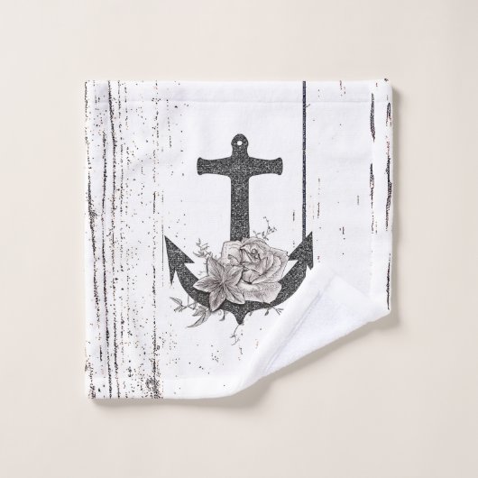 ウッドコースト素朴ビーチいかりヴィンテージフローラ バスタオルセット (ウォッシュタオル)