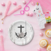 ウッドコースト素朴ビーチいかりヴィンテージフローラ ペーパープレート (パーティー)