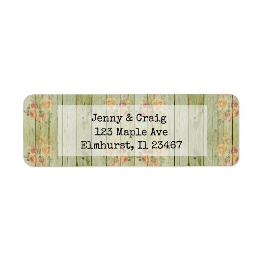 ウッドコー素朴ラルバラ差出人住所ラベル ラベル (正面)