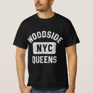 ウッドサイドクイーンズNYCジムスタイル動揺してホワイトプリ Tシャツ