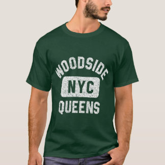 ウッドサイド クイーンズ NYC ジムスタイル ダストレス ホワイト fri Tシャツ