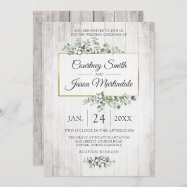 ウッドサウ素朴ザンコットンボタニカル結婚ズ 招待状