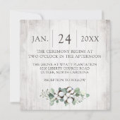 ウッドサウ素朴ザンコットンボタニカル結婚ズ 招待状 (裏面)