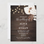 ウッドサマー素朴ボホフラワーズ結婚ーズ 招待状 (正面)