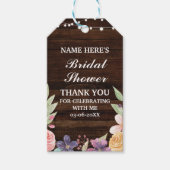 ウッドサンキューラベル素朴フラワーブライダルシャワー ギフトタグ (正面)