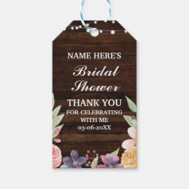 ウッドサンキューラベル素朴フラワーブライダルシャワー ギフトタグ