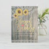 ウッドサンフラワーズレースブランチバブリーブライダルシャワー 招待状 (スタンド正面)