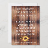 ウッドサンフラワー素朴カボチャ感謝祭ディナー 招待状 (裏面)