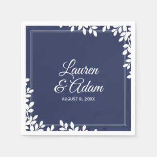 ウッドシカクテルナプキンス   リーフフレーム（真夜中） DK スタンダードカクテルナプキン