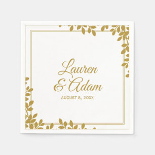 ウッドシカクテルナプキンス   リーフフレーム(金ゴールド) LT スタンダードカクテルナプキン