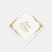 ウッドシカクテルナプキンス | リーフフレーム(金ゴールド) LT スタンダードカクテルナプキン (角)