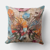 ウッドシバタフライ&フラワーズ2装飾用クッション クッション (正面)