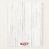 ウッドシャビー素朴シックなピンクローズアネモンフローラ プランナー手帳 (裏面)